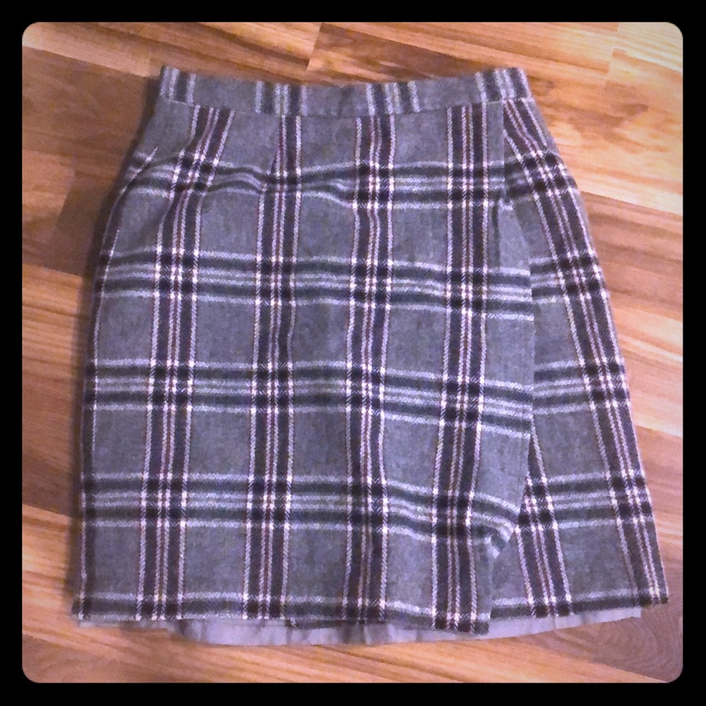 Talbots Plaid Wool Skirt Size 8